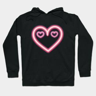 Neon Hearts Face Hoodie